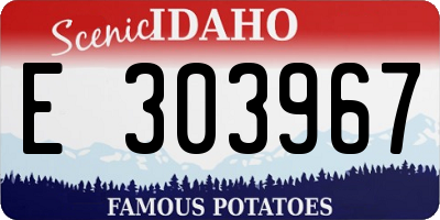 ID license plate E303967
