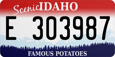 ID license plate E303987