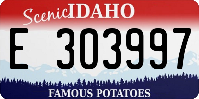 ID license plate E303997