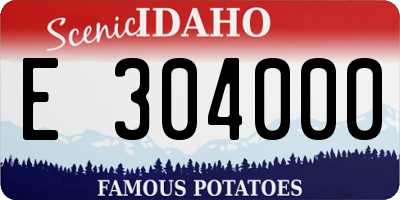 ID license plate E304000