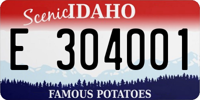 ID license plate E304001