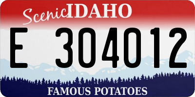 ID license plate E304012