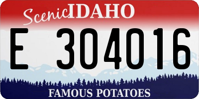 ID license plate E304016