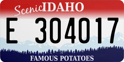 ID license plate E304017