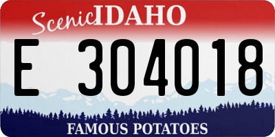 ID license plate E304018