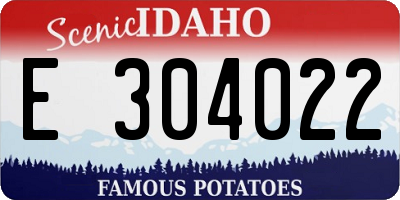 ID license plate E304022