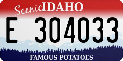 ID license plate E304033