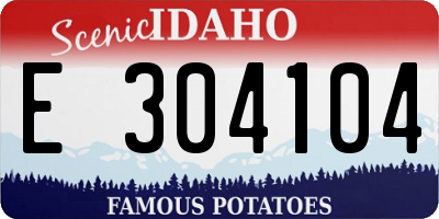 ID license plate E304104