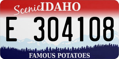 ID license plate E304108