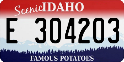 ID license plate E304203