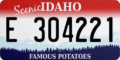 ID license plate E304221