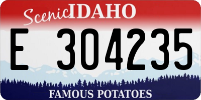ID license plate E304235