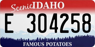 ID license plate E304258