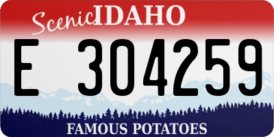 ID license plate E304259