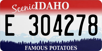 ID license plate E304278