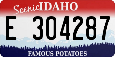 ID license plate E304287