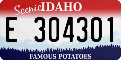 ID license plate E304301