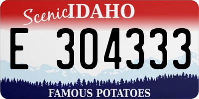 ID license plate E304333