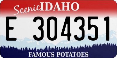ID license plate E304351