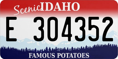ID license plate E304352