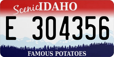 ID license plate E304356