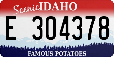 ID license plate E304378