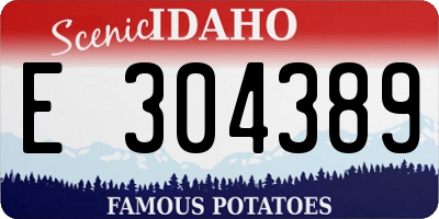 ID license plate E304389