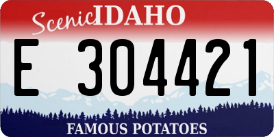 ID license plate E304421