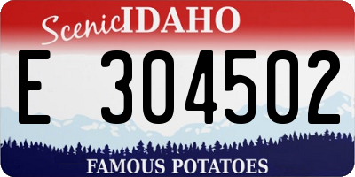 ID license plate E304502