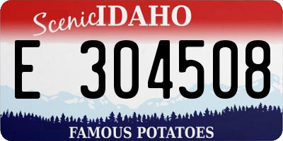 ID license plate E304508