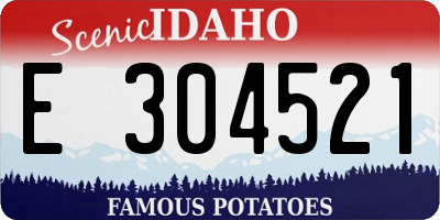 ID license plate E304521