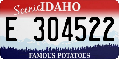 ID license plate E304522