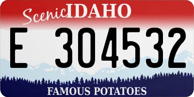 ID license plate E304532