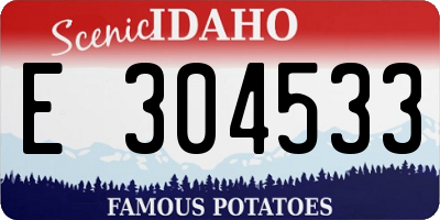 ID license plate E304533