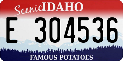 ID license plate E304536