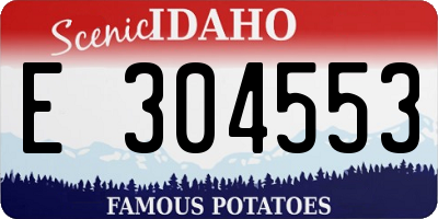 ID license plate E304553