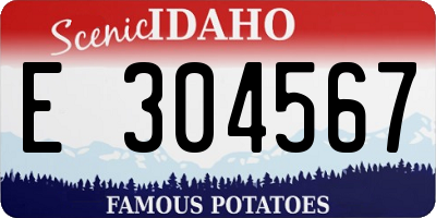 ID license plate E304567