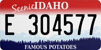 ID license plate E304577