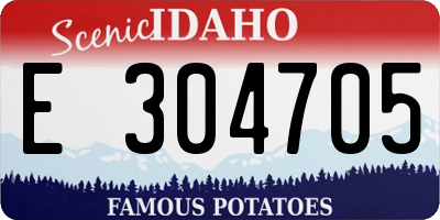 ID license plate E304705