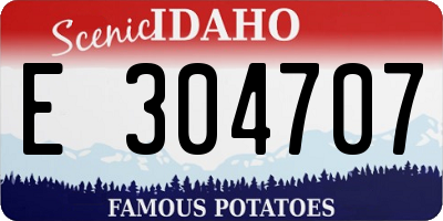 ID license plate E304707