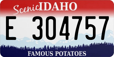 ID license plate E304757