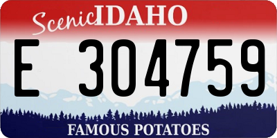 ID license plate E304759
