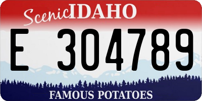 ID license plate E304789