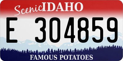 ID license plate E304859