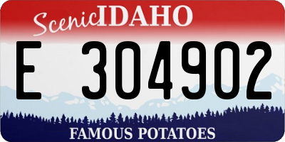 ID license plate E304902