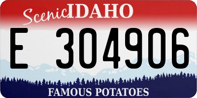 ID license plate E304906