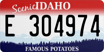ID license plate E304974