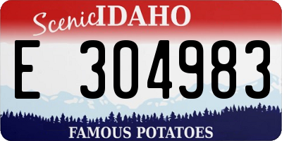 ID license plate E304983