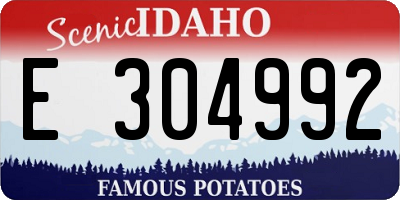 ID license plate E304992