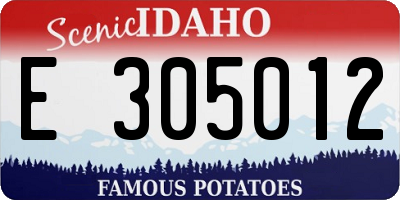 ID license plate E305012